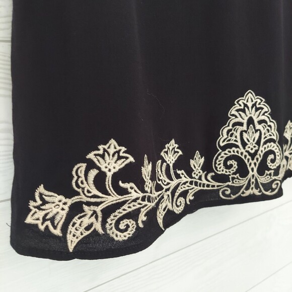 Lulus Medium Dress Black Embroidered Shift Short Sleeve - Picture 11 of 11